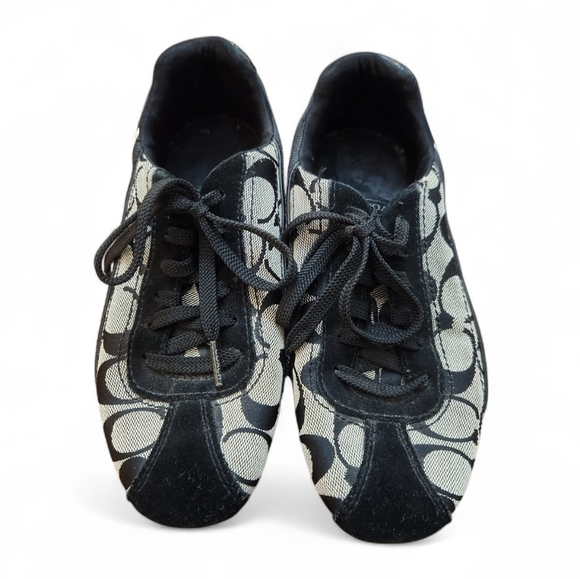 Coach Hillary Black and Cream Women's Lace Up Sneakers Size 6 - Picture 2 of 9